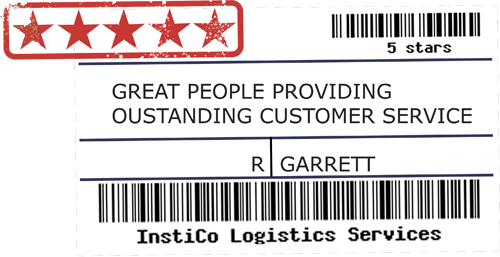 InstiCo logistics services reviewed with five stars